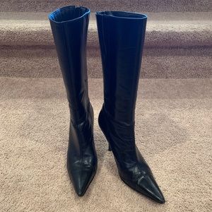 Aldo - black leather boots - 3 1/2 inch heel